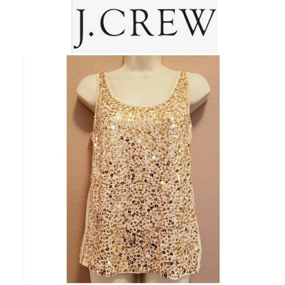 J. Crew Tops - J. Crew Silk Sequined Sleeveless Top